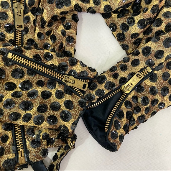 Jeanette Kastenberg Sequin Leopard Biker Jacket - Picture 12 of 16